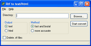 Rtf To Text/Html Batch converter
